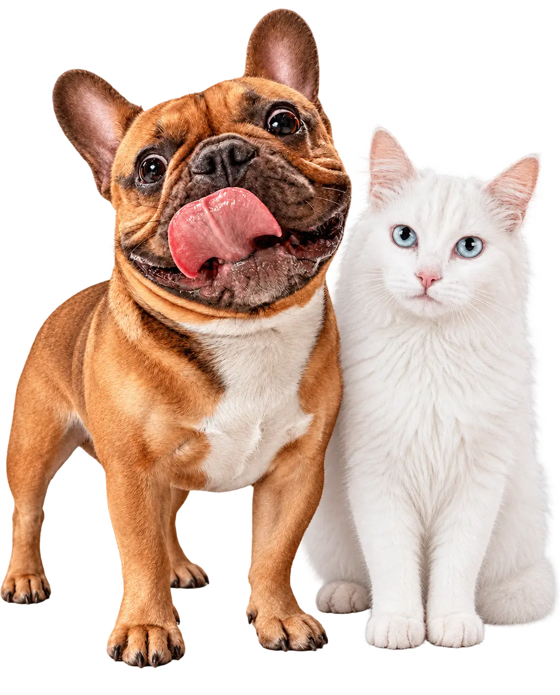 bulldogue frances gato branco spert racoes